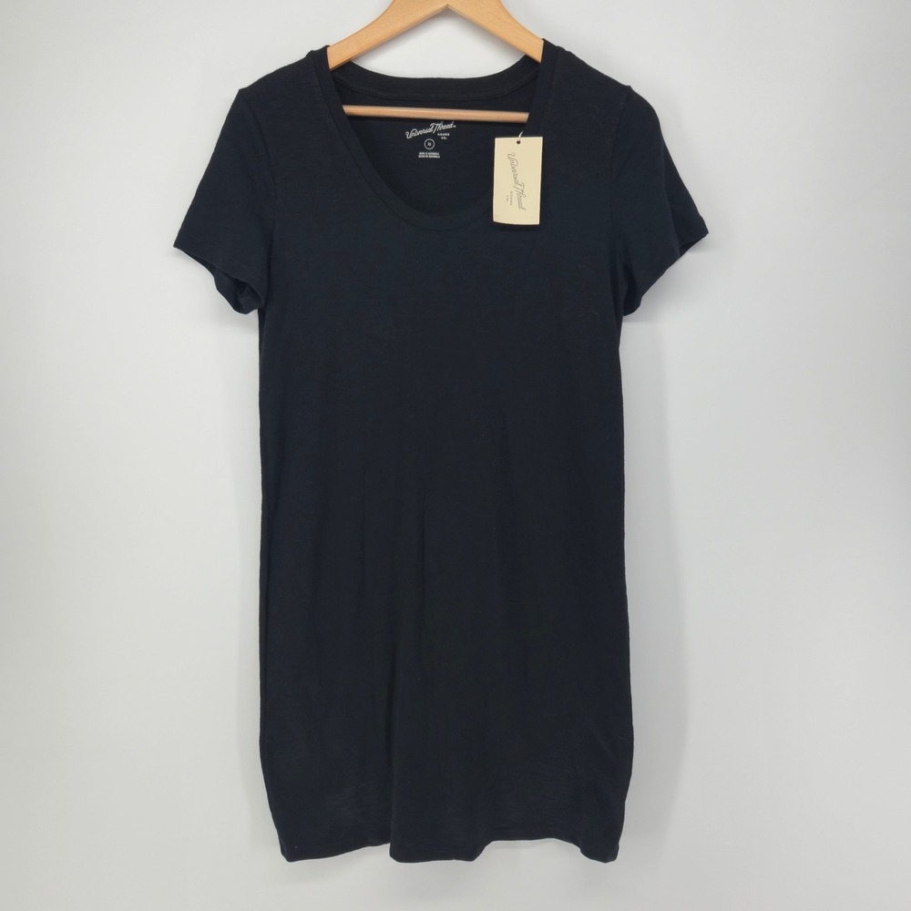 Universal Thread T-Shirt Dress Women XS Black Scoop Neck Mini Short Sleeve